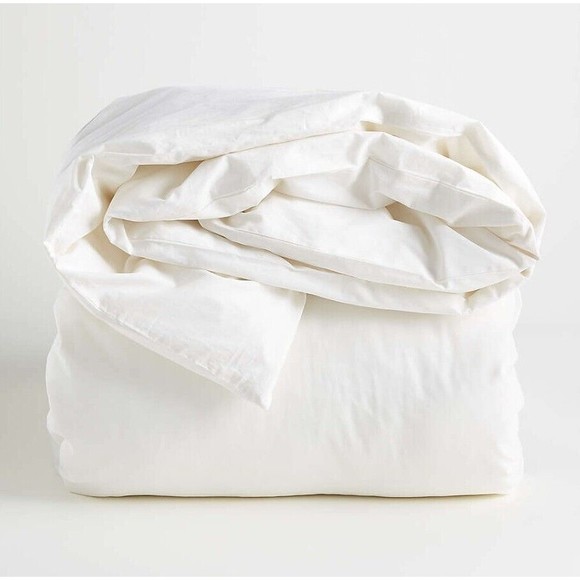 Crate & Barrel King Organic Cotton Duvet Cover Pearl - Picture 1 of 6